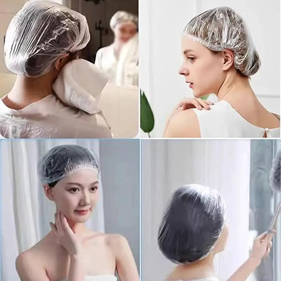 Disposable Plastic Shower Caps Waterproof Hair Protection for Men and Women High Quality