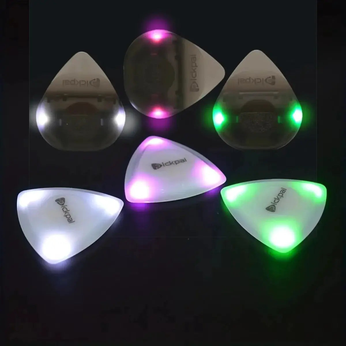 Miwayer LED Luminous Guitar Pick ABS Ergonomic Non Slip Three Color Lights White Green Purple For Electric Guitar