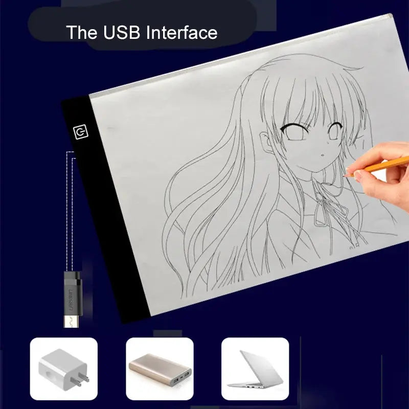 LED Drawing Copy Pad With 3 Level Dimmable Light For Tracing Animation And Educational Activities For Children