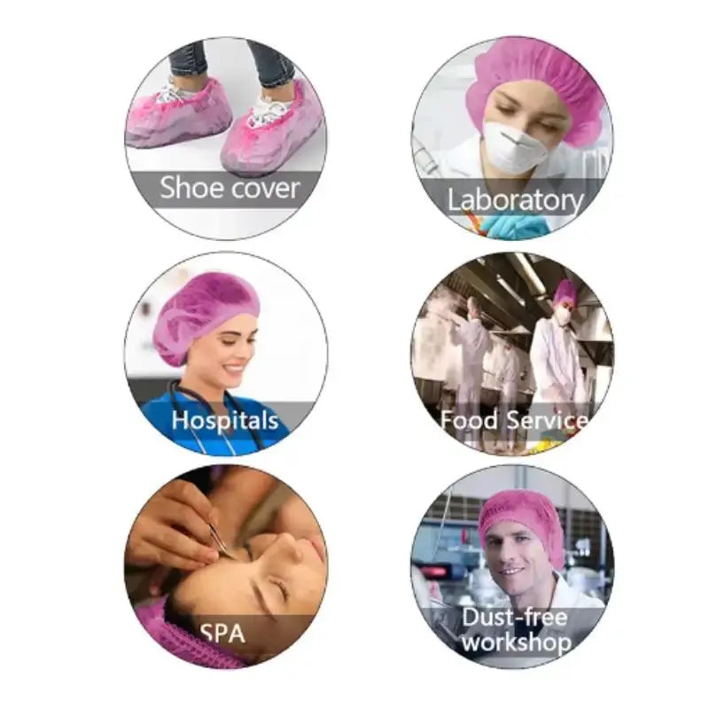 80 Pack Waterproof Disposable Shower Caps For Women With Elastic Band Thickened PE Plastic Head Cover For Hair Dye