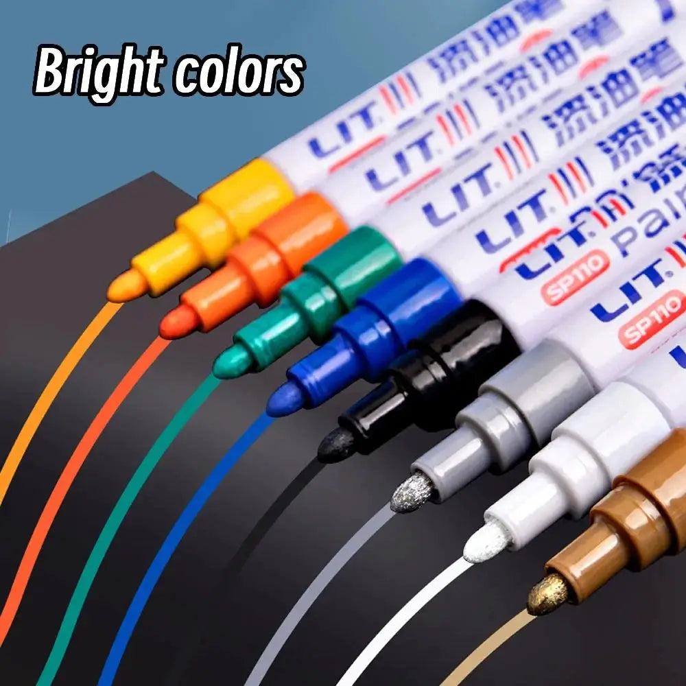 Permanent paint markers 10-pack with 3mm tips in bright colors by Simples Market