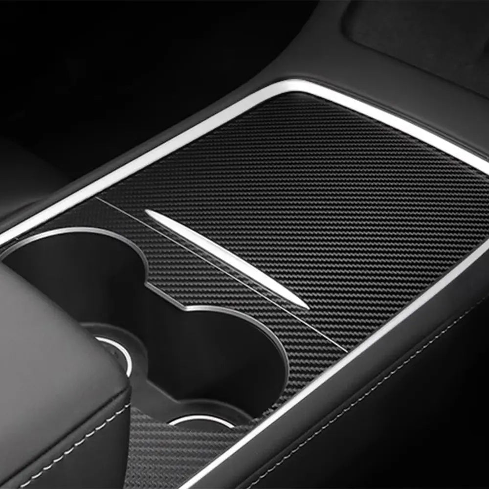 Simples Market 3D carbon fiber vinyl wrap for car interiors, black adhesive film for center console