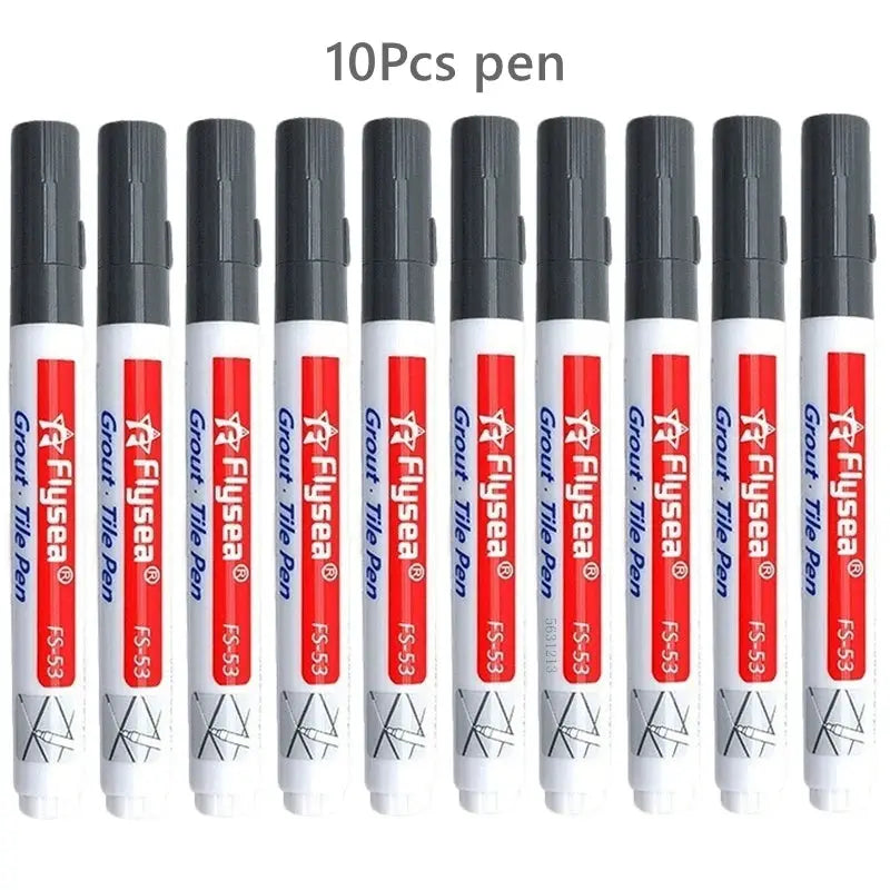 Grout pens set, 10 white markers with black caps for tile grout line repair