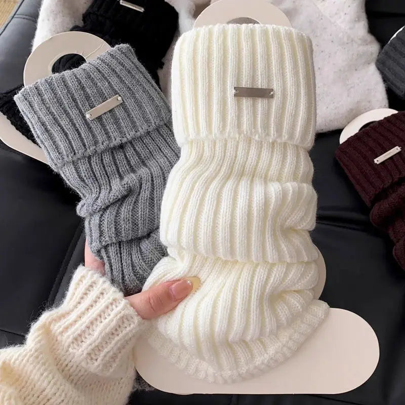 NovaWear Womens Knitted Leg Warmers 2 Pairs Acrylic Material Flexible Length For Cozy Autumn Winter Coverage