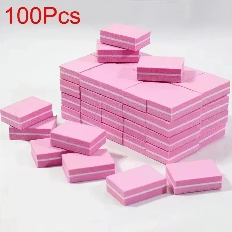 10 To 100 Pcs Mini Buffing Sanding Files Block For Manicure Pedicure Nail Art Buffer Polish Tools
