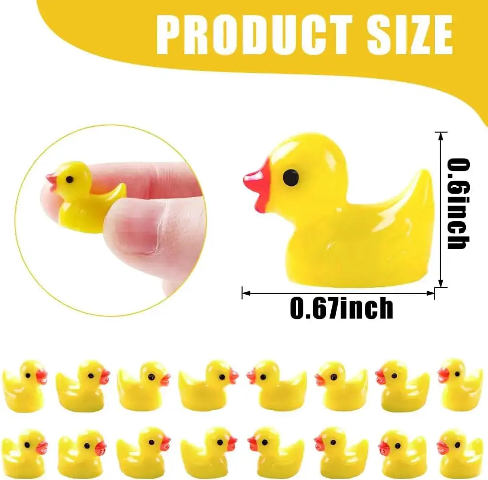 200pcs yellow mini resin duck figures by Simples Market for garden crafts