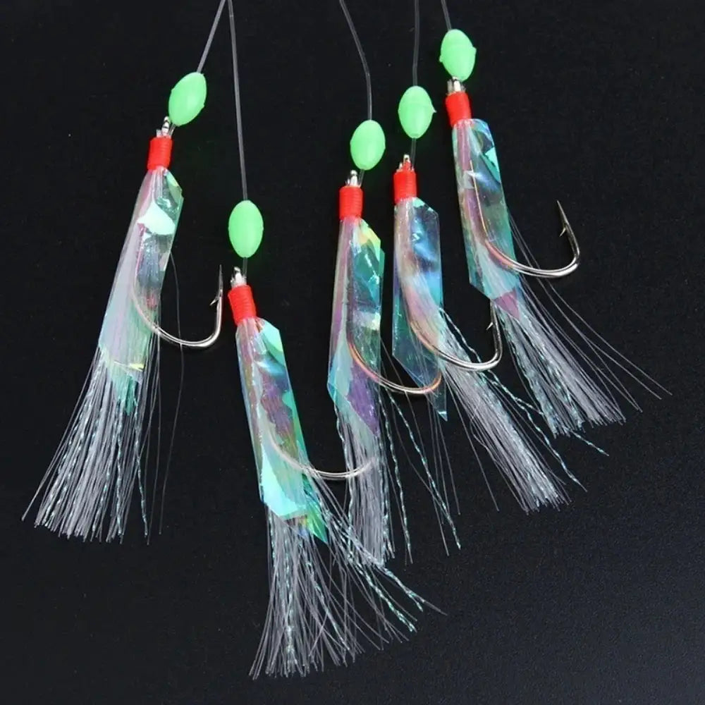 5 Piece Silverskin Lures Set Multi Color Imitation Fish Shrimp Bait With Crystal Barbed Hook For Freshwater Saltwater