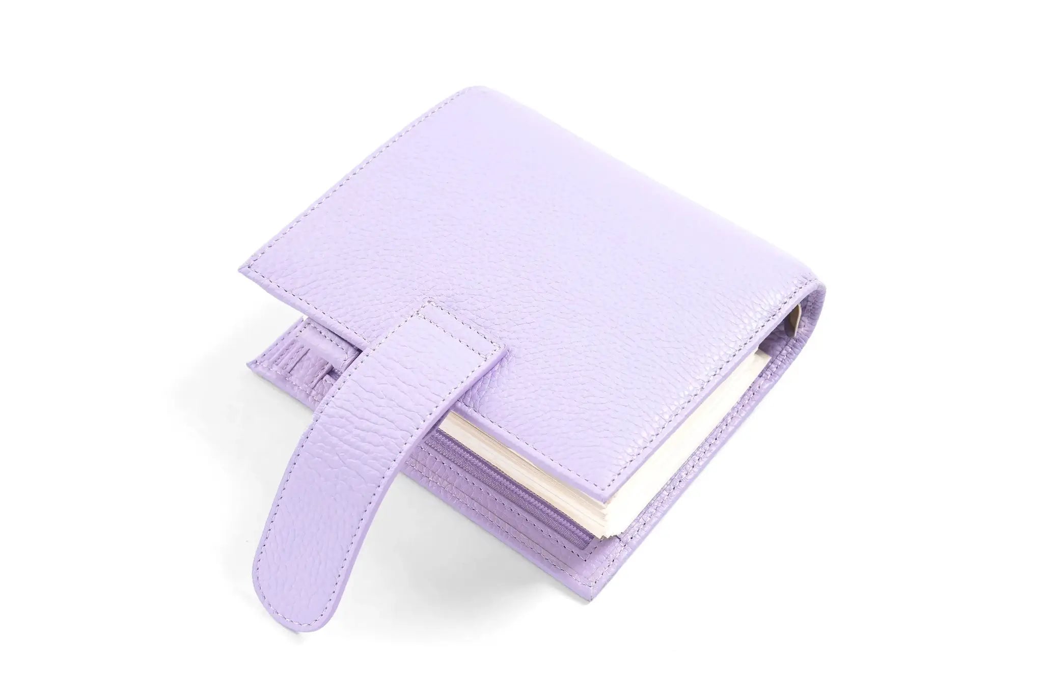 Moterm Luxe 2.0 pocket size planner in lavender pebbled leather with 30mm ring binder