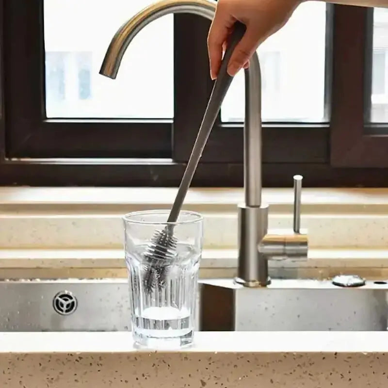 Long Handle Silicone Bottle Brush for Cleaning Bottles Cups Thermos Glassware Kitchen Cleaning Tools