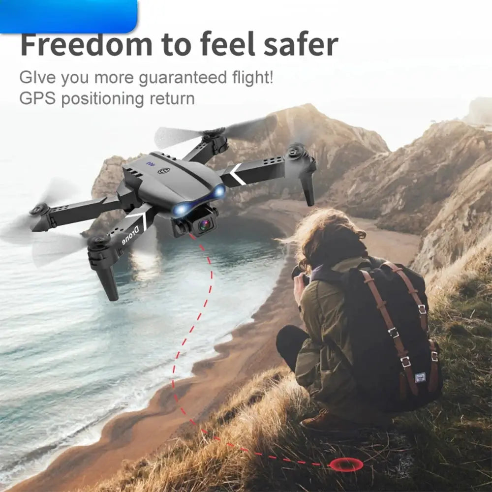 Altitude Fixation E99 Folding Drone Quad Copter With Remote Control 4K HD Photography UAV