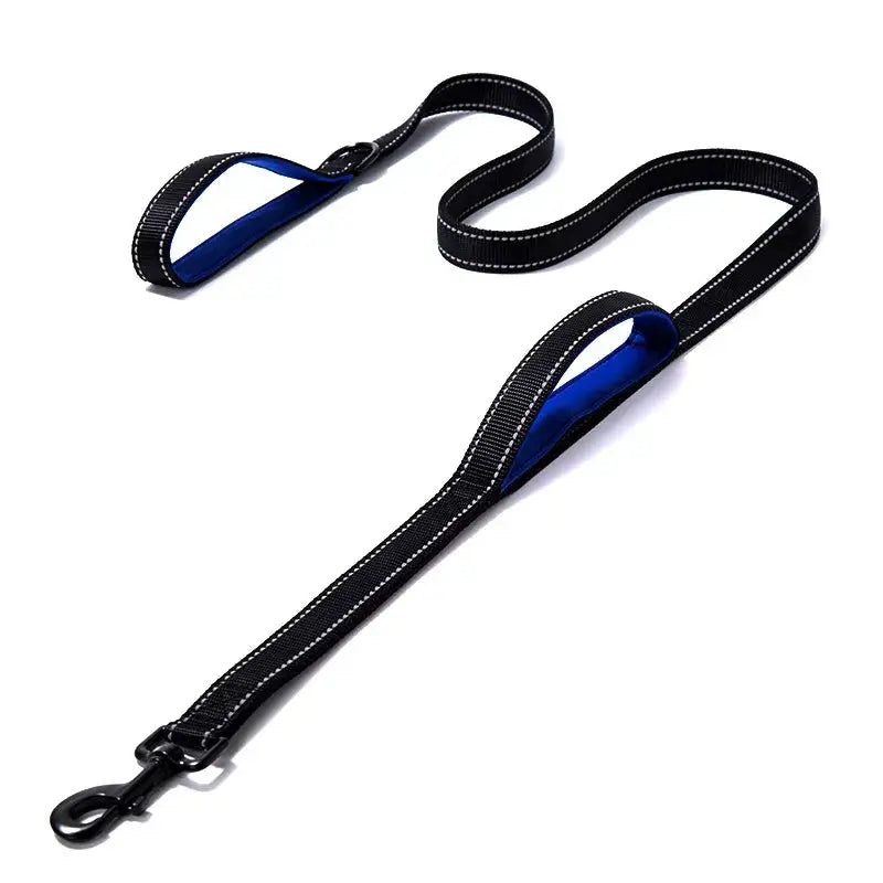 Heavy Duty Double Handle Dog Leash For Outdoor Travel And Training With Enhanced Control And Safety