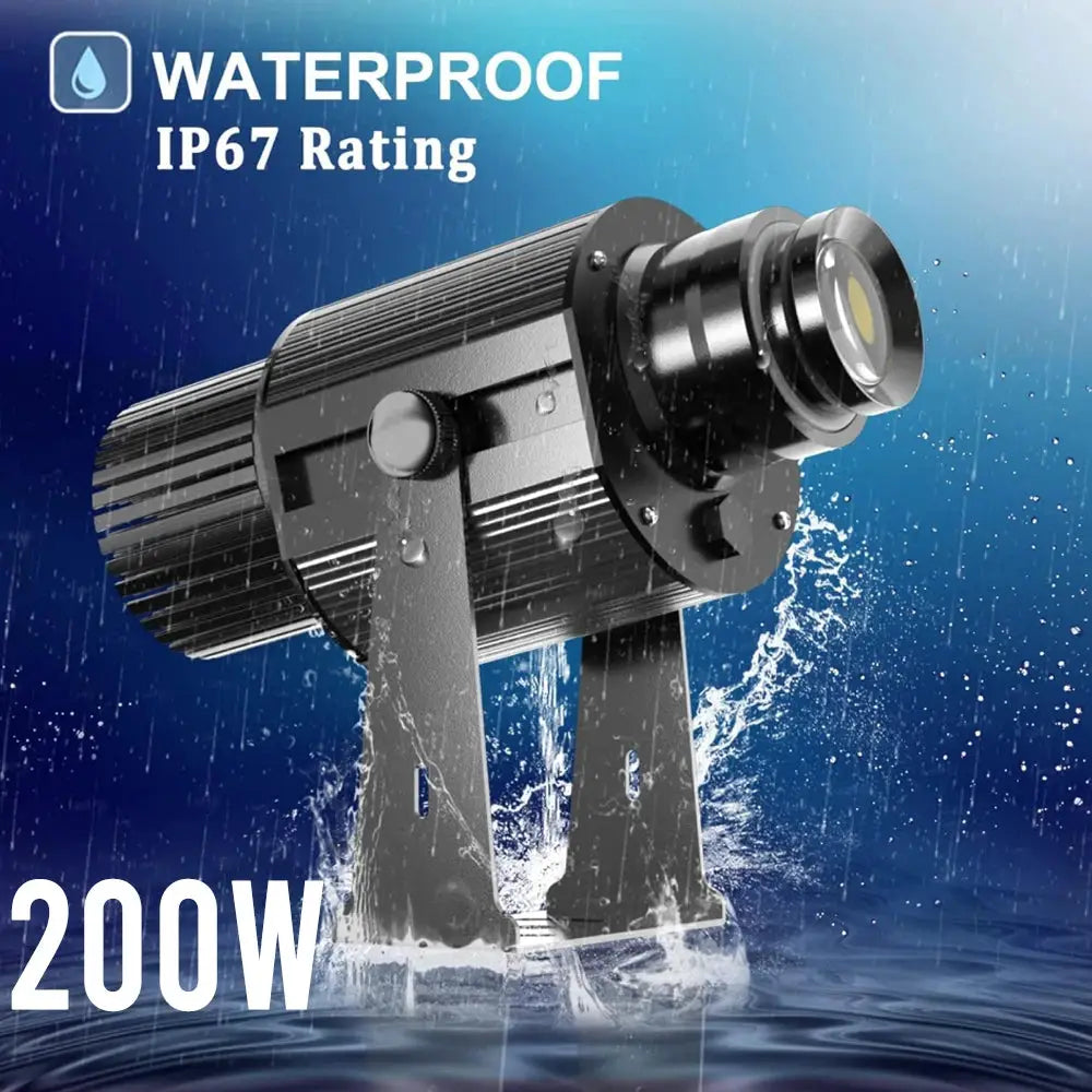 Custom Gobo projector light, outdoor IP67 waterproof 200W LED spotlight in black metal