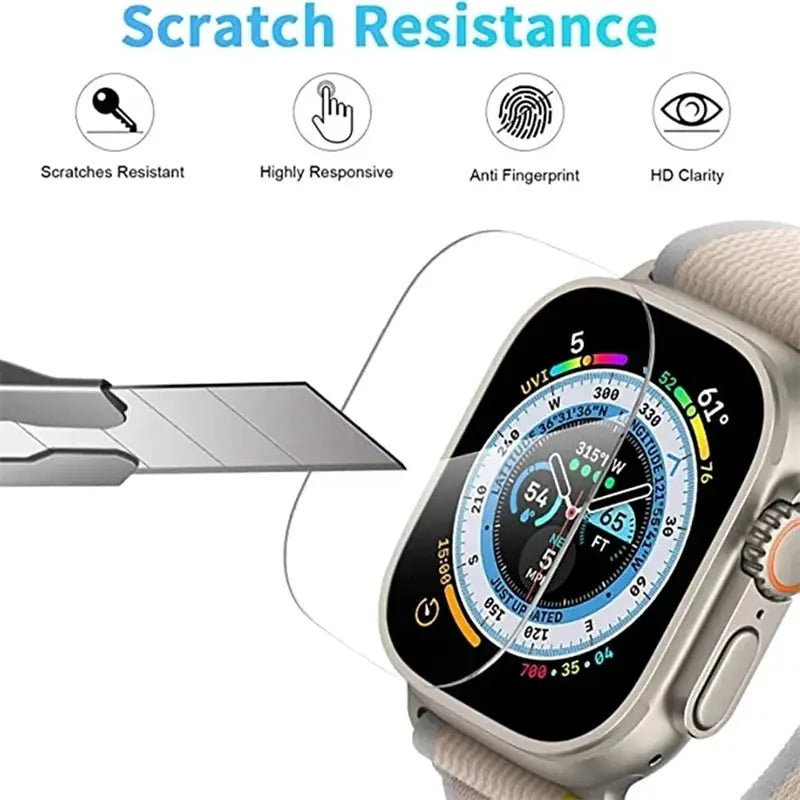 Tempered Glass for Apple Watch Ultra 1 2 3 49mm Anti-Scratch Screen Protector IWatch Ultra Seconds Installation Protective Film