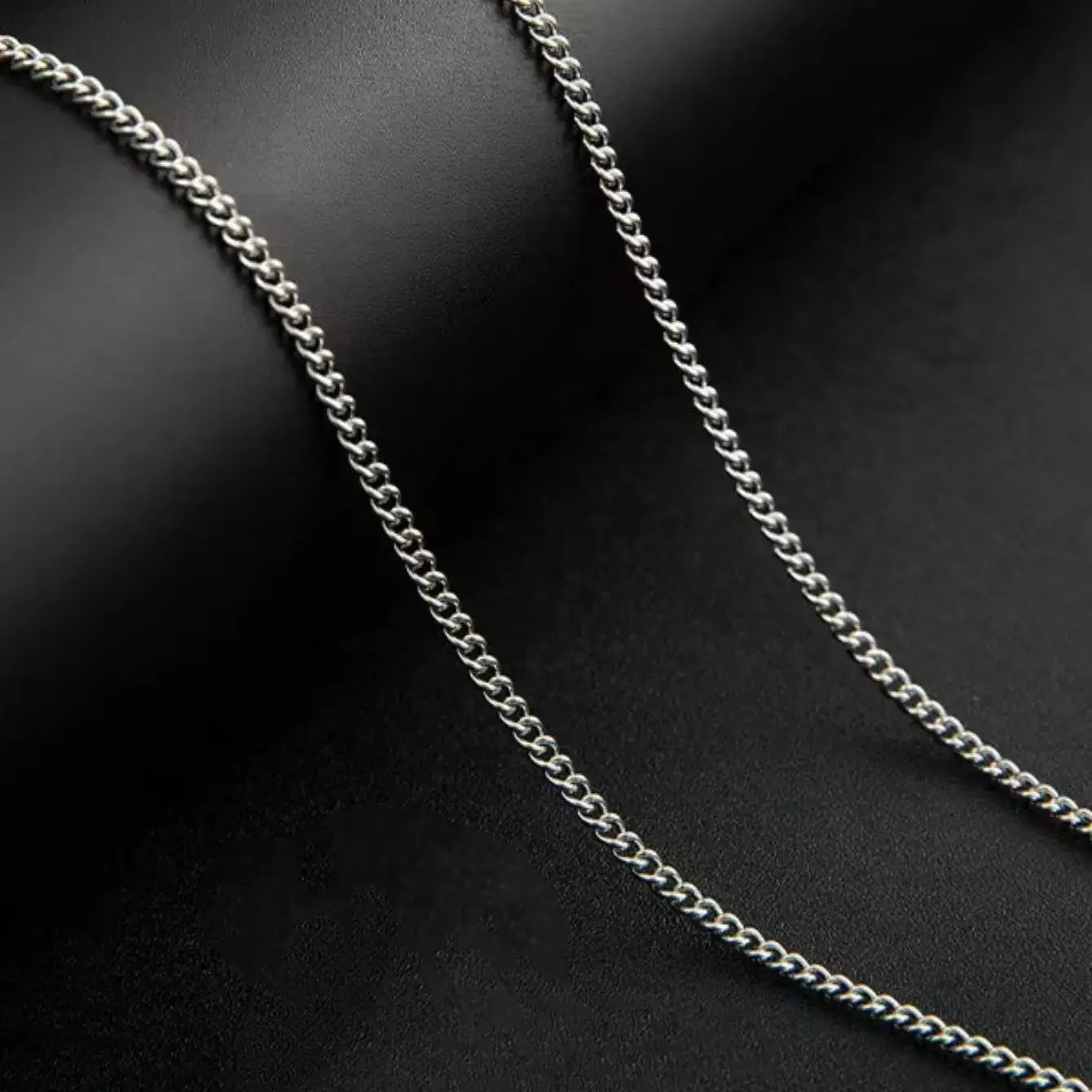 3mm Mens Cuban Link Chain Necklace Stainless Steel Jewelry Fashion for Men Trendy Gift Idea