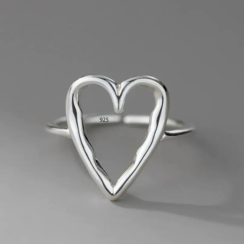 925 Sterling Silver Love Heart Ring With Hanadama Pearl For Women Gift Jewelry Birthday