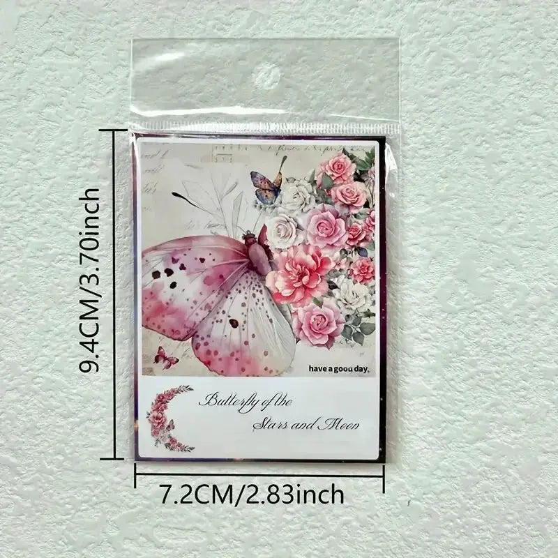 30 Pcs Butterfly and Flower Themed DIY Decorative Sticker Pack for Scrapbooks Journals Planners Labels