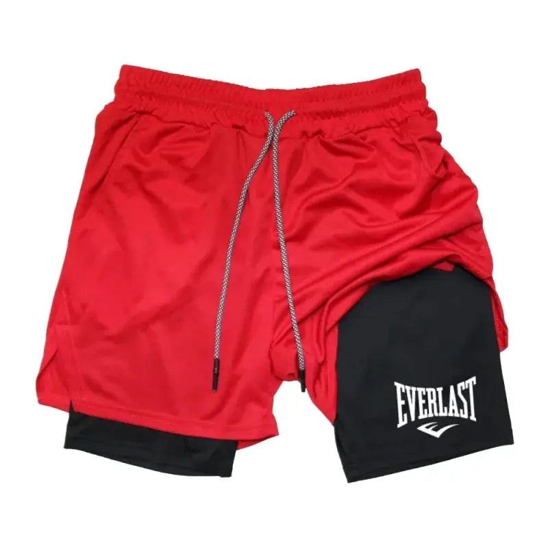 Everlast Mens Compression Gym Shorts Double Layer Quick Dry Fabric For Breathable Comfort Basketball