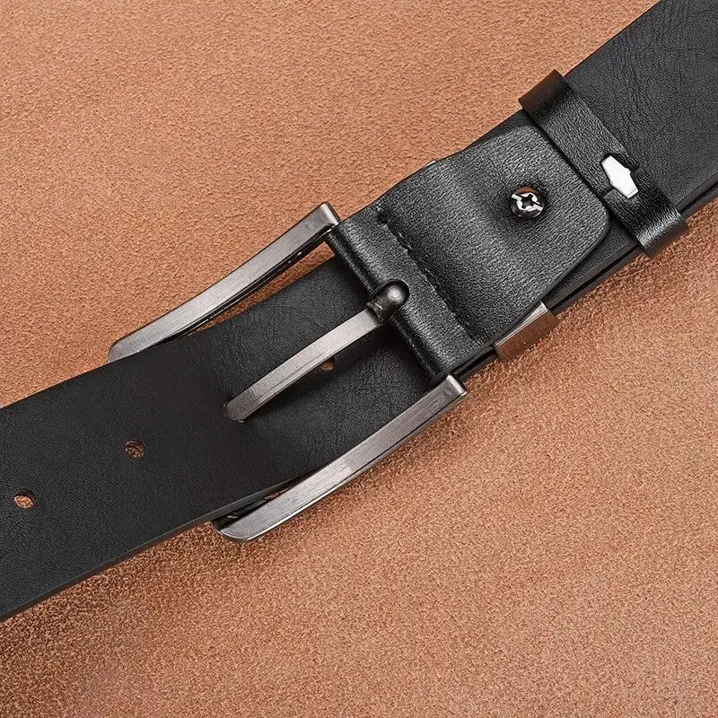 Legacy Leather Mens Buckle Belt Genuine Cowhide Leather Durable Buckle For Business And Casual Wear