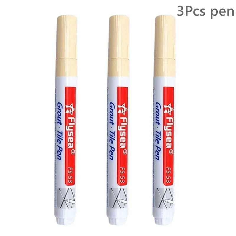 Grout tile pens 3-pack beige waterproof markers for tile seams