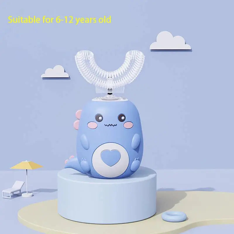 TinySmiles U Shaped Electric Toothbrush For Kids With 360 Degree Smart Cleaning And Soft Silicone Bristles