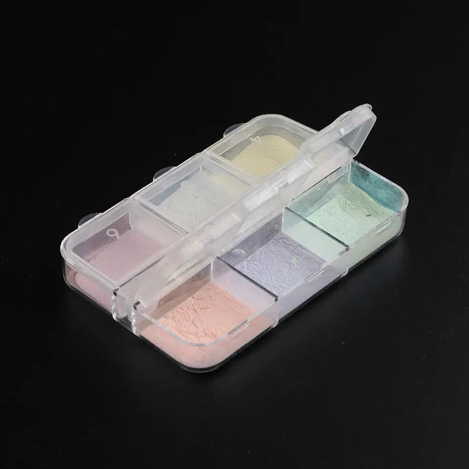 Moonlight Mirror Nails Powder Metallic Chrome Effect Pigments For Iridescent Aurora Shine