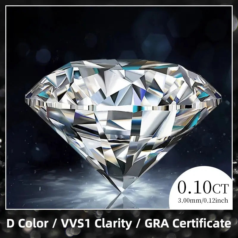 Moissanite Round 8 Hearts 8 Arrows Cut Loose Stone D Color VVS1 Clarity 0.1 Carat To 5 Carat For Inlaid Pendant