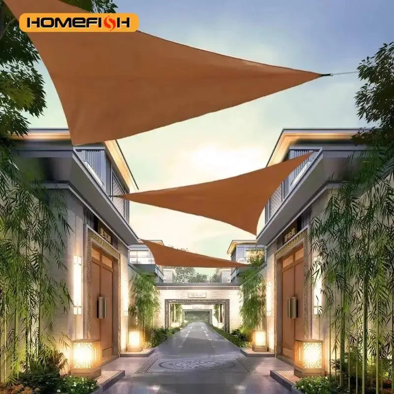 Homefish orange triangle shade sails, set of 3, 3x3x3m waterproof outdoor canopies