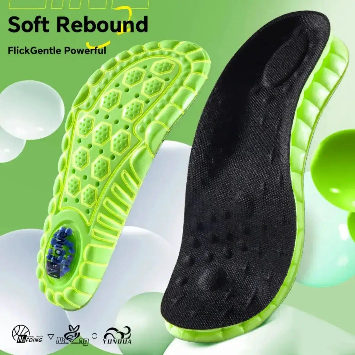 1 Pair 4D Cloud Sport Insoles For Shoes PU Air Cushion Sole Soft Shock Absorption Breathable Running Orthopedic Insoles