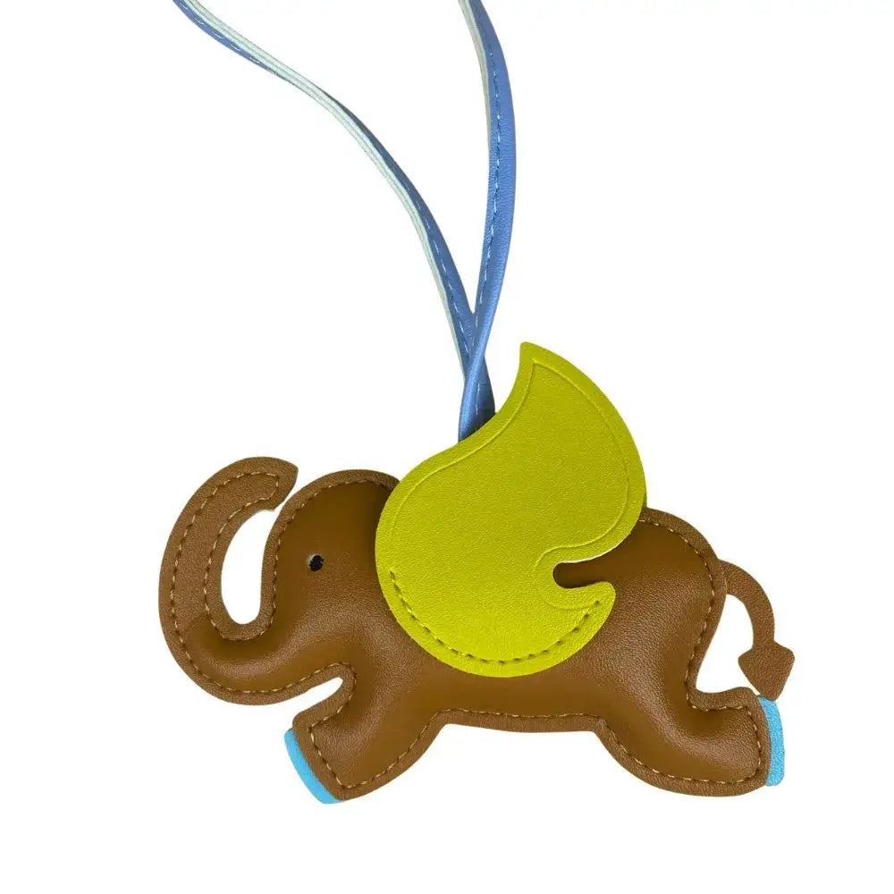 Elephant Bag Charm For Purse And Keys Multi Color PU Leather Accessory For Backpack