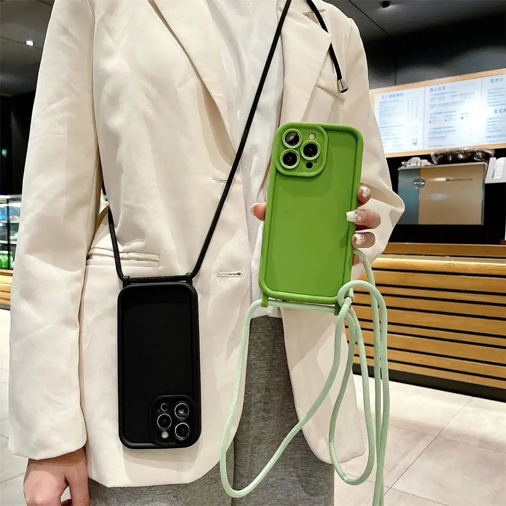 SureGuard Crossbody Phone Case for iPhone 14 Through 17 Series With Adjustable Lanyard Hands Free Carry