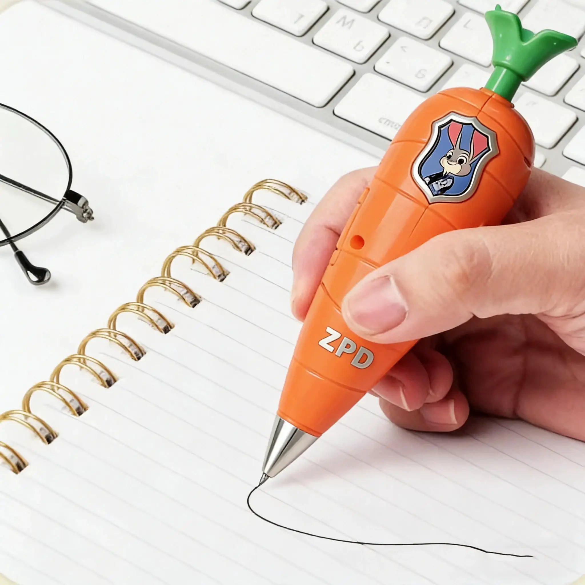 Zootopia 2 Carrot Recorder Pen For Kids Judy Hopps Nick Wilde Style 60 Second Mini Voice Recorder 2 In 1 Gel Pen