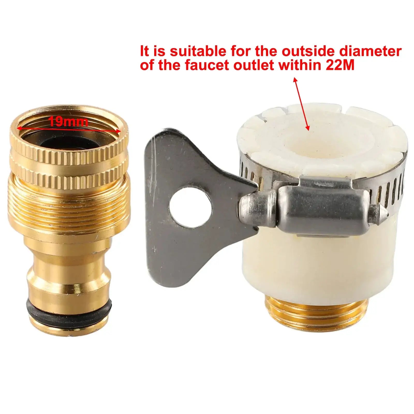 15-23mm Universal Hose Tap Adapter Faucet Connector Copper Plated Aluminum Garden Water Hose Pipe Fitting