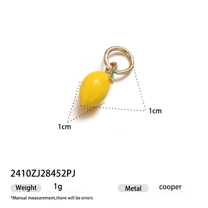 Simples Market single hoop earring with yellow fruit pendant charm gold-tone metal