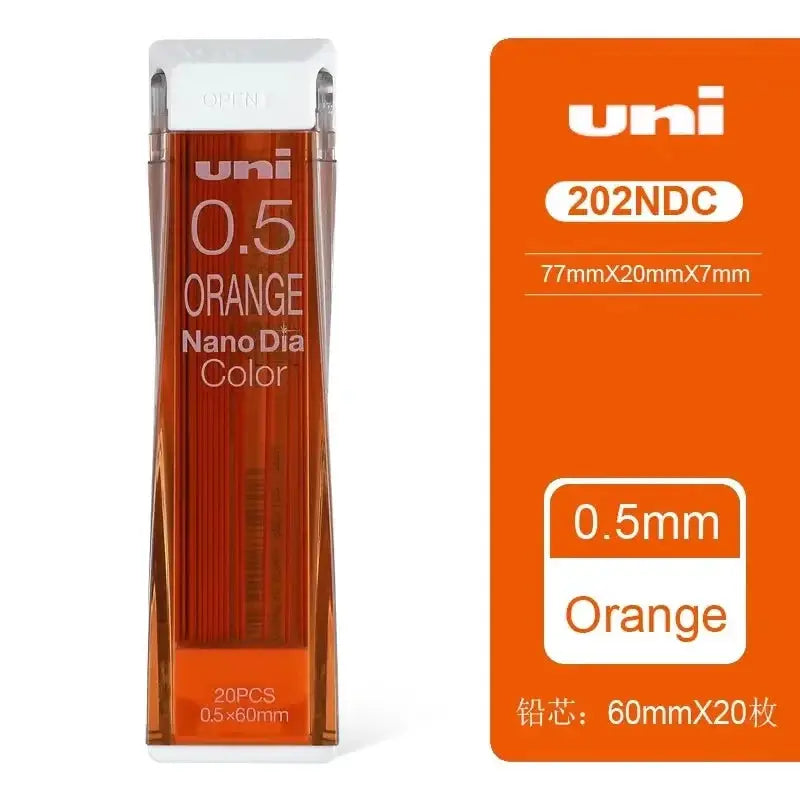 Uni Nano Dia Color 0.5 Orange pencil leads, 20 pcs, 0.5mm refills