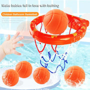 Baby Bath Time Toy Mini Shooting Basket Frame Set With 3 Balls For Kids Bathtub Water Game