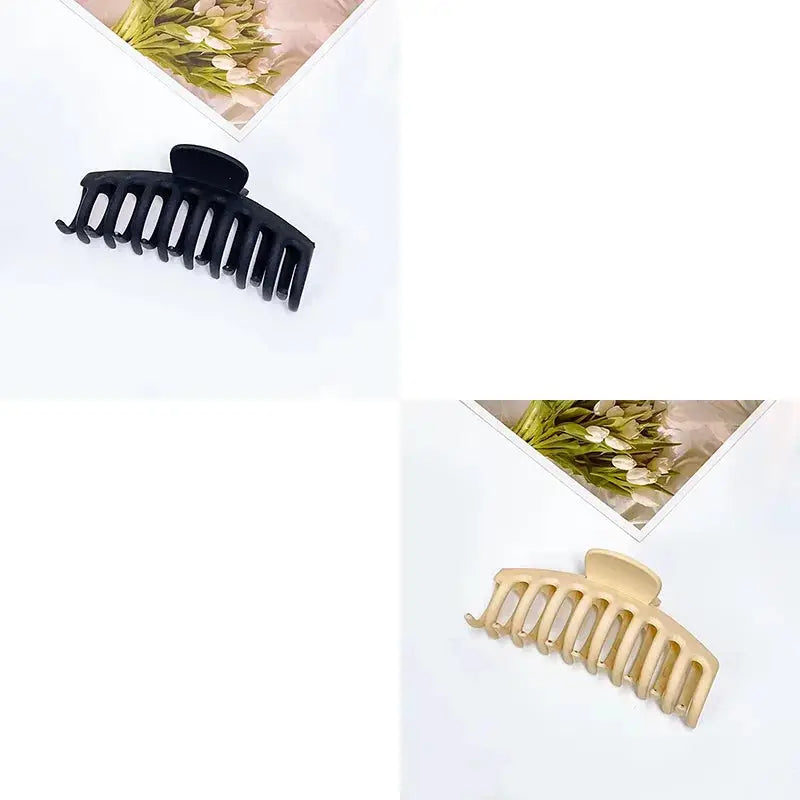 LuxeLocks Geometric Matte Hair Claw Set For Secure Slip Resistant Hold All Hair Types