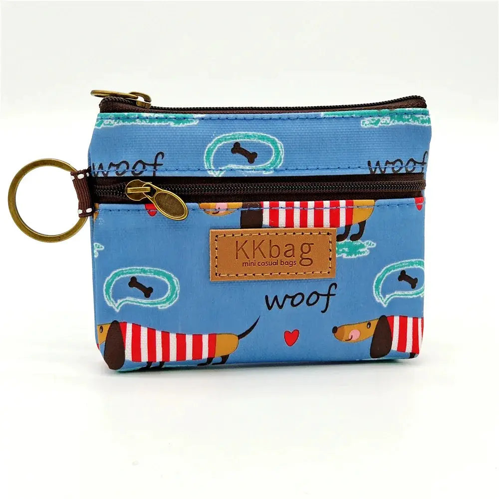 Cute Animals Wallet Zipper Purse Cartoon Patchwork Compact Lightweight Waterproof Wear Resistant Durable