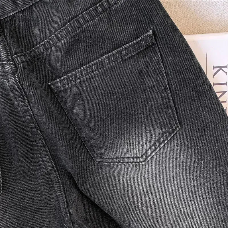 Winter Thick Fleece Jeans Velvet Plush Denim Vintage Slim Trousers