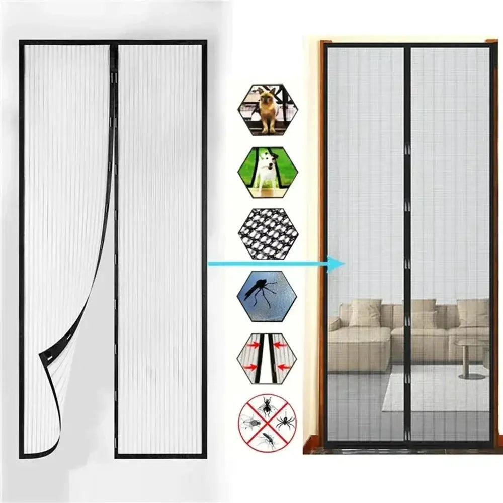 Magnetic Mosquito Net Door Curtain With Automatic Closing For Kitchen And Living Room Fly Screen Barrier