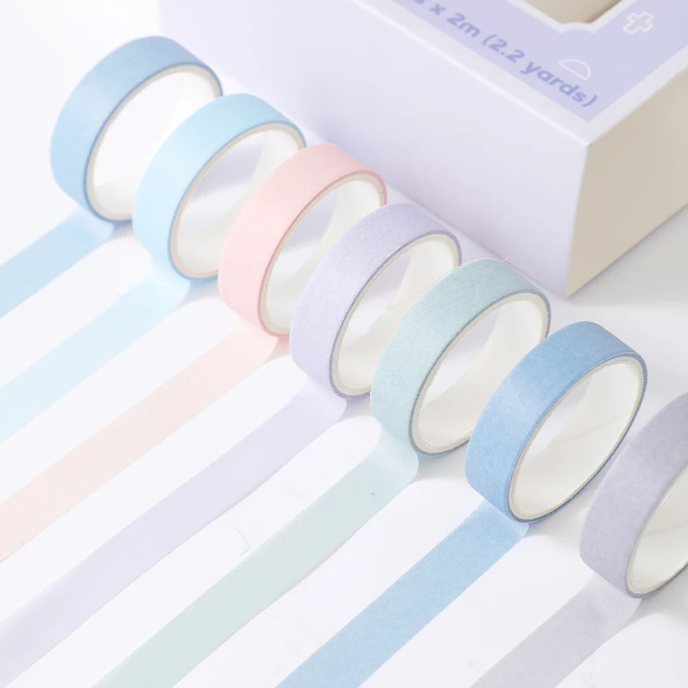 Pastel washi tape set, 20 rolls by Simples Market, 10mm wide x 2m long for journaling.