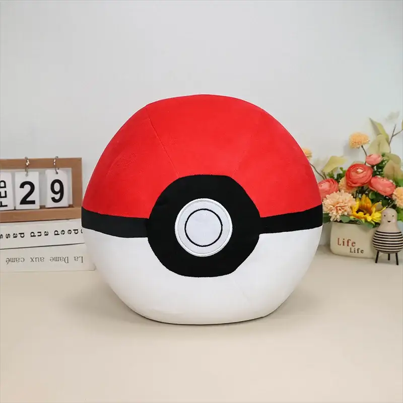 Large Pokemon Plush Cushion Ultra Ball Master Ball Poke Ball Pillow Pokeball Cushion For Bedroom Decor