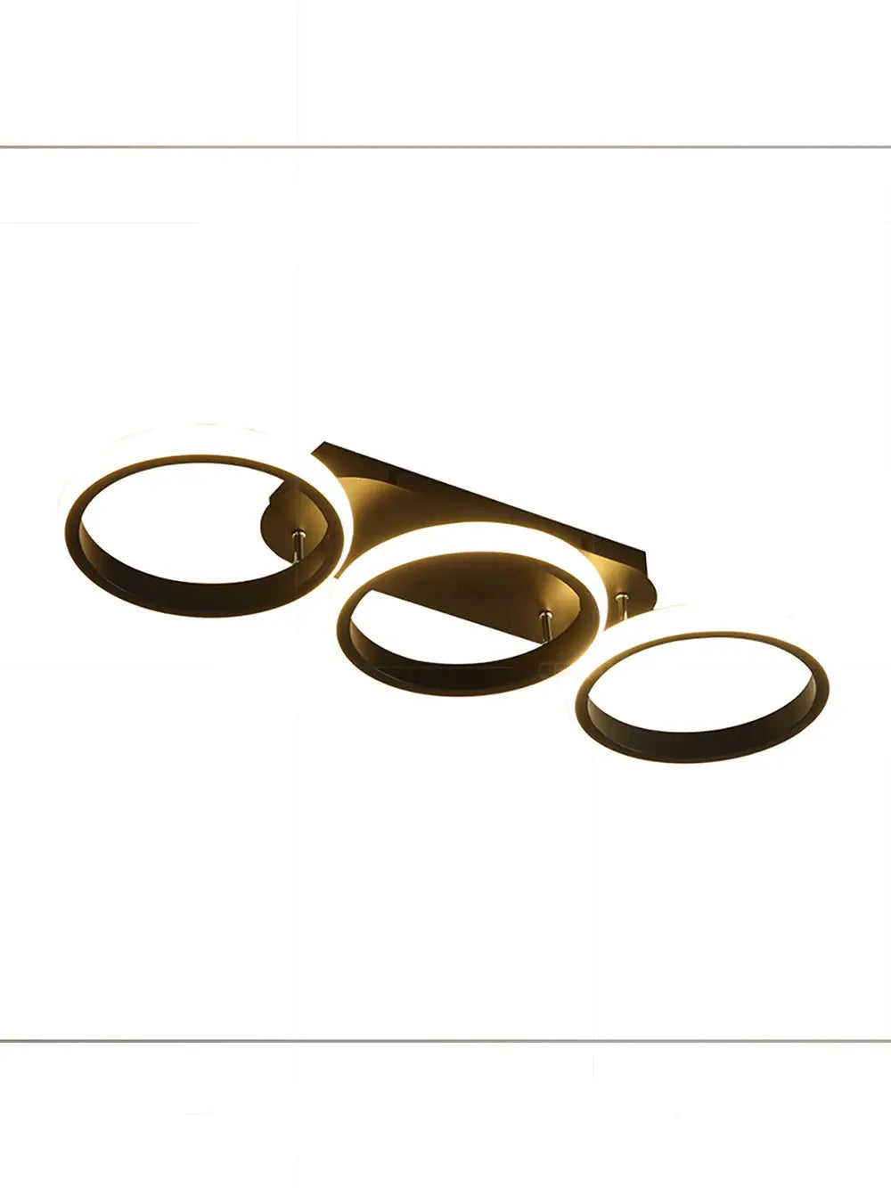 LED ceiling light with three gold-tone circular rings in a modern design by Simples Market