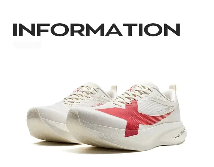 XTEP 2000km PRO running shoes, cream with red accents, 2 shoes