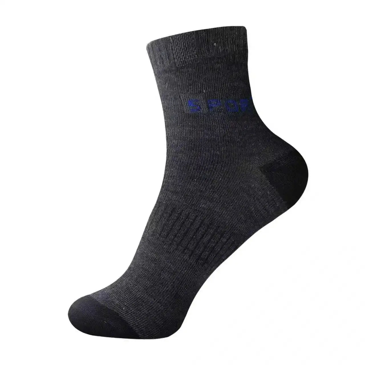 5 Pairs Mens Cotton Socks Breathable Sports Crew Socks With Letter Design Elastic High Comfort Summer