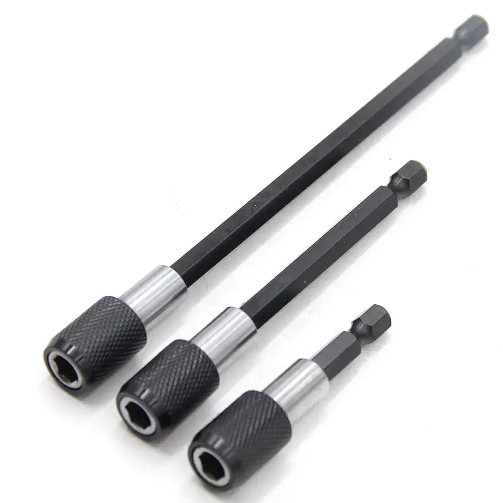 3-Piece Hexagonal Quick Release Self-Locking Extension Rod Set For Electric Drill Drivers
