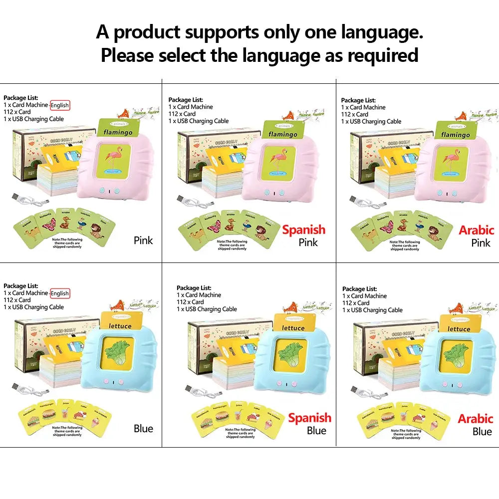 Talking Flashcards For Kids Preschool Learning Toy Engaging Electronic Audio Book Machine For Early Education Gift