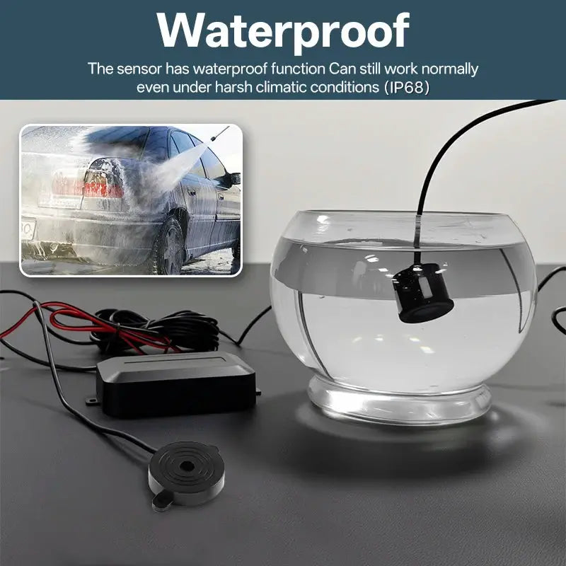 Simples Market Hippcron 4-sensor car parking sensor kit with buzzer, 12V, black sensors