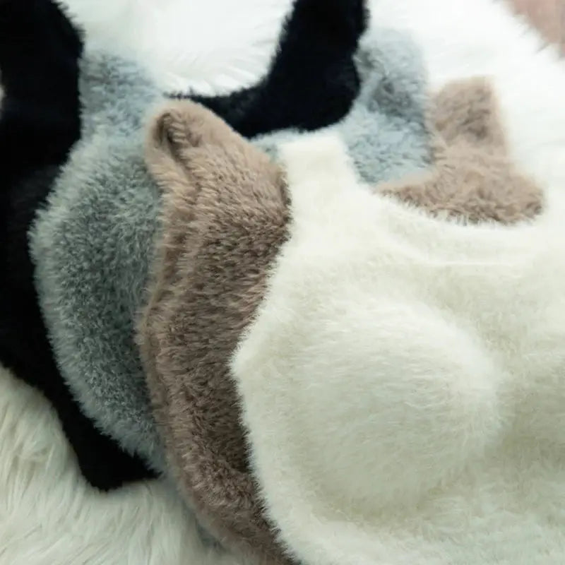 Plush fleece fabric swatches from Simples Market in assorted colors