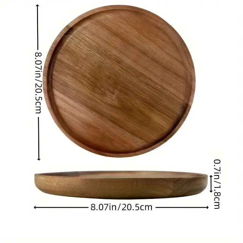 Japanese Solid Wood Fruit Plate Tray Set Multi Size Snack Platter