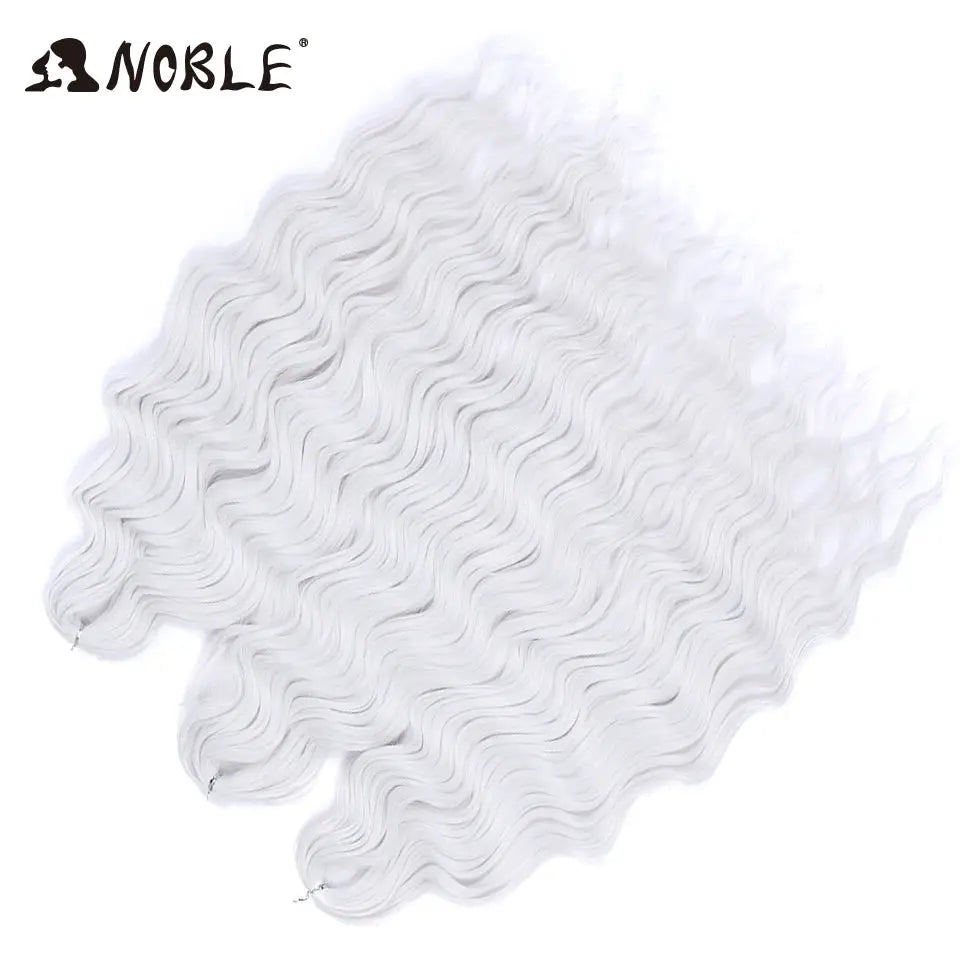 Noble Hair synthetic loose deep wave 24in braiding extensions in silver ombre blonde, Simples Market